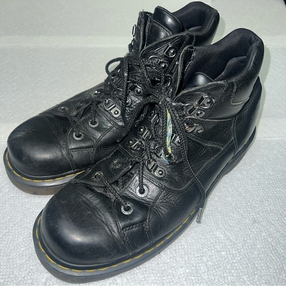Dr Martens 10962 Men\'s Size 12 Black Leather Motorcycle 8 Eyelet Combat Boots main image 6